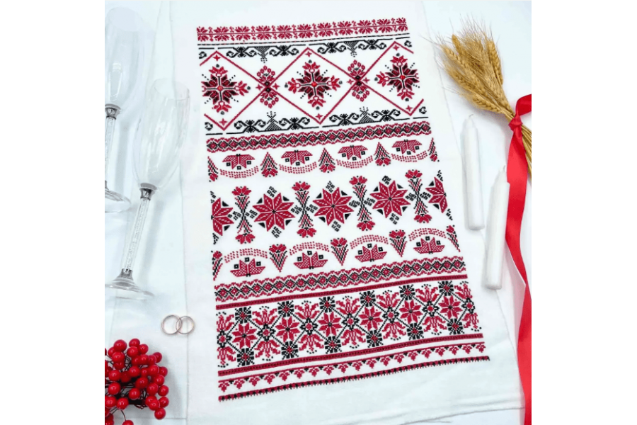 Набір для вишивання нитками весільного рушника VRM_002_R